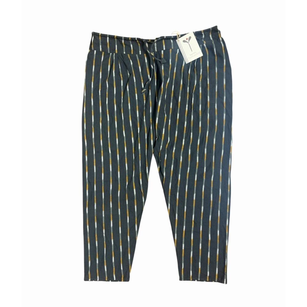 Gundrun Sjoden Women's L Multicolor Ikat Artsy Adjustable Striped Trousers NWT